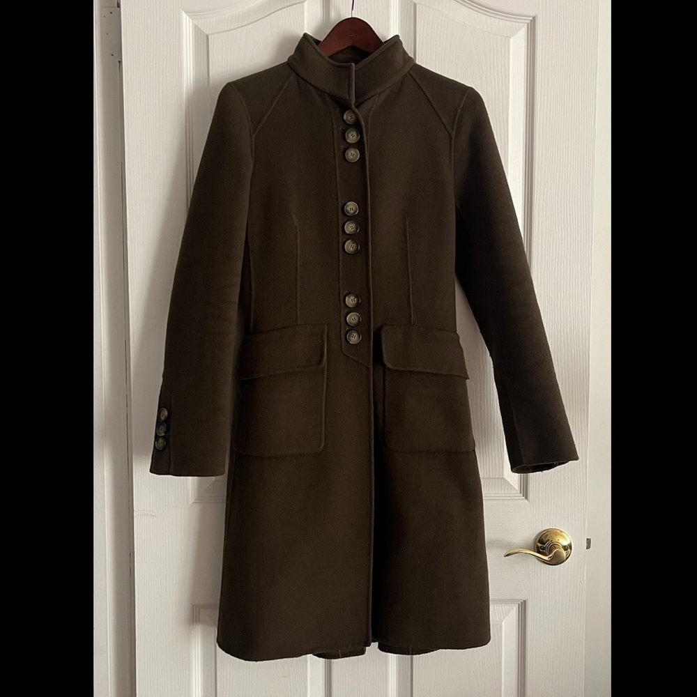 Zara Wool Coat - Olive Green